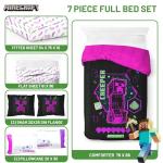 Minecraft 7-Piece Cyber Neon Comforter Set