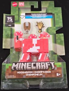 Minecraft 15th Anniversary Mooshroom Shears & Wheat 4" Figure NEW 2023