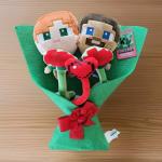 STEVE & ALEX Minecraft Plush Bouquet 2026 - 13”  (NEW WITH TAGS!) Next Day Ship!