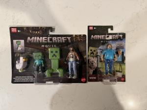 Mattel Minecraft Movie Figures Woodland Mansion Throwdown & Steve Lot New Sealed
