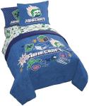 Jay Franco Kids Comforter Set Includes Sheets and Pillow Covers - Soft and Cozy Bed Set for Stylish Room Decor, Blue - Minecraft 02, 7 Piece Full Bedding