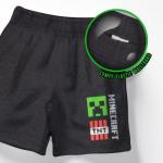Minecraft Creeper Boys 3-Piece Set - Short Sleeve Graphic T-Shirt, Shorts & Socks - Complete Summer Outfit for Kids (Black/Gray, Size 5/6)