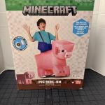 Disguise Kids' Minecraft Pig Ride On Inflatable Costume  One Size Pink- New