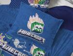 Jay Franco Kids Comforter Set Includes Sheets and Pillow Covers - Soft and Cozy Bed Set for Stylish Room Decor, Blue - Minecraft 02, 7 Piece Full Bedding