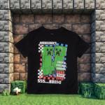Minecraft Creeper Boys 3-Piece Set - Short Sleeve Graphic T-Shirt, Shorts & Socks - Complete Summer Outfit for Kids (Black/Gray, Size 5/6)