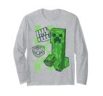 Minecraft KA-Boom! Creeper and TNT Pixel Art Long Sleeve T-Shirt