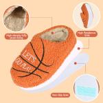 Orthoshoes Boys Ball Sports Slippers, Soft Curly Plush House Shoes, Non-Slip Indoor Sports Fans Slipper, Cozy Warm Gift for Kids