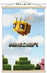 Trends International A Minecraft Movie - Bee One Sheet Wall Poster with Magnetic Frame, 34L x 22.4W, Print and Beechwood Hanger Bundle