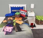 Minecraft Single Poly Reversible 2 In 1 Design Cotton Duvet Cover Set