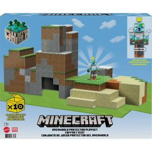 Minecraft Overworld Playset with 1 Action Figure & 10 Papercraft Blocks GYB91