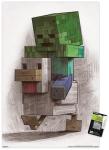 Trends International Minecraft: Mobestiary - Chicken Jockey Wall Poster with Push Pins, 34L x 22.4W, Poster & Push Pin Bundle