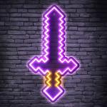 Minecraft Diamond RGB Sword Novelty Wall Light Neon
