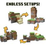 Minecraft Overworld Playset with 1 Action Figure & 10 Papercraft Blocks GYB91