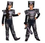 Disguise Minecraft Netherite Armor Childrens Unisex Video Game Halloween Costume