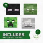Unique Minecraft Party Favors and Decorations - 16 Minecraft Masks for Birthday Party - Officially Licensed