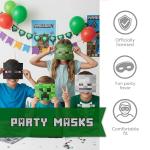 Unique Minecraft Party Favors and Decorations - 16 Minecraft Masks for Birthday Party - Officially Licensed