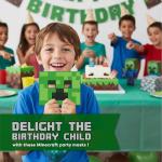 Unique Minecraft Party Favors and Decorations - 16 Minecraft Masks for Birthday Party - Officially Licensed