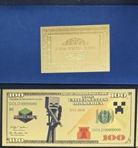 Minecraft Skeleton Gold Foil Novelty Banknote – Collectibles – Fun Gift