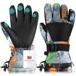 Odtmger Ski Gloves,Winter Waterproof & Warm Snow Gloves for Parent Child Kids-Skiing,Cycling,Motorcycle,Running