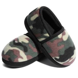 MIXIN Little/Big Kid Boy's Slippers House Shoes Indoor Outdoor with Anti Slip Sole Greey Camouflage 4-5