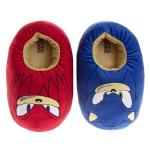 Sonic the Hedgehog 3D Slippers for Kids Cozy Soft House Shoes Knuckles & Sonic Plush - Blue/Red (Size 9-10 Toddler)