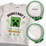 Minecraft Creeper Boys 3-Piece Set - Short Sleeve Graphic T-Shirt, Shorts & Socks - Complete Summer Outfit for Kids (Cream/Green, Size 7)