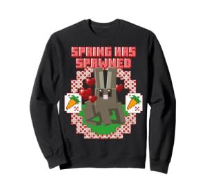 Minecraft Easter Spring Has Spawned Bunny Rabbit And Carrots Sweatshirt