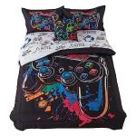 qjmiaofang Gaming Bedding Set Twin 6 Pieces Game Comforter Sets for Kids Boys Video Game Bed in A Bag with Controller Sheets All Season Gamepad Printed Children Gaming Bed Set with Pillowcase Decor