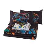 qjmiaofang Gaming Bedding Set Twin 6 Pieces Game Comforter Sets for Kids Boys Video Game Bed in A Bag with Controller Sheets All Season Gamepad Printed Children Gaming Bed Set with Pillowcase Decor
