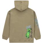 Minecraft Boys Pullover Hoodie, Creeper Graphic Fleece Sweatshirt, Olive