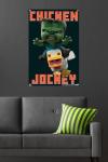 A Minecraft Movie - Chicken Jockey Wall Poster with Pushpins, 34L" x 22.4W", Premium Poster & Push Pin Bundle