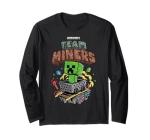 Minecraft Team Miners Creeper Minecart Graffiti Style Long Sleeve T-Shirt