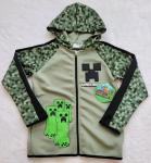 Minecraft boy's active hoodie jacket full zip MEDIUM 8 green