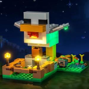 Brickshining LED Lighting Compatible with Lego 21585 Minecraft Chicken Farm - JUST Lights,Light Kit Compatible with Lego Chicken Farm 21585,NOT Included The Mode