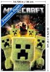A Minecraft Movie - Creeper Explosion Wall Poster with Push Pins, 22.4L" x 14.7W", Premium Poster & Push Pin Bundle
