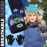 Minecraft Boys Winter Set, 6–14 Yrs, 3Pc Beanie Scarf Gloves, 2Pc Knit Cap Mitts, 1 Pc Bucket Hat|Beanie Gifts for Boys (6-14 Years, Blue Hat Scarf Gloves)