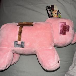 JINX Minecraft 10" Pink Plush Pig Rueben Spin Master Mojang 