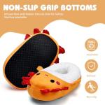 IceUnicorn Toddler Slippers Kids Cute Novelty Animal House Shoes Girls Boys Christmas Plush Warm Bedroom Indoor Slipper Washable (Orange Axolotl, 24/25)