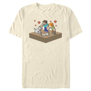 Men's Minecraft Alex and Steve Pet Family T-Shirt - Off White - X Large