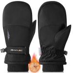 rivmount Kids Toddler 3M Winter Cold Weather Gloves Mittens Warm Thermal Waterproof Windproof Ski for baby boys girls(Black S)