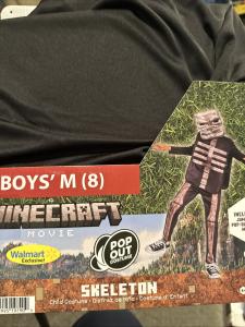 Halloween Costume Boys Minecraft Skeleton Medium 8 New