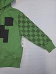 New Minecraft Creeper Boys Green Black Fleece Full Zip Hoodie XS 4/5 Graphic