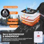 rivmount Kids Toddler 3M Winter Cold Weather Gloves Mittens Warm Thermal Waterproof Windproof Ski for baby boys girls(Black S)