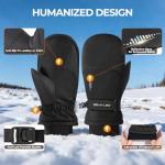 rivmount Kids Toddler 3M Winter Cold Weather Gloves Mittens Warm Thermal Waterproof Windproof Ski for baby boys girls(Black S)