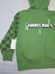 New Minecraft Creeper Boys Green Black Fleece Full Zip Hoodie XS 4/5 Graphic