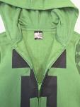 New Minecraft Creeper Boys Green Black Fleece Full Zip Hoodie XS 4/5 Graphic