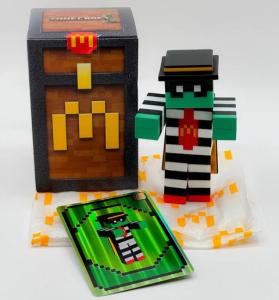 NEW McDonalds Minecraft Zombie Hamburglar- Code Unused- Toy And Holographic Card