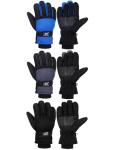 Geyoga 3 Pairs Kids Winter Ski Gloves Waterproof Snow Mittens Windproof Warm Gloves for Girls Boys Cold Weather(Blue, Gray, Black,6-10 Years)