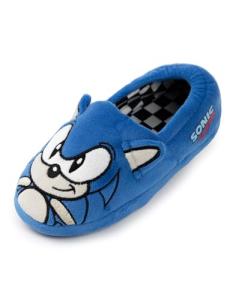 Sonic The Hedgehog Kids Slippers | Blue Plush Pyjamas Shoes with Embroidered Face & 3D Ears | Boys Girls Toy House Mules
