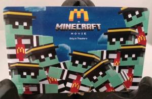 MCDONALD'S CARD 2025 " A MINECRAFT MOVIE CARD " BRAND NEW~VHTF~HANGER CARD